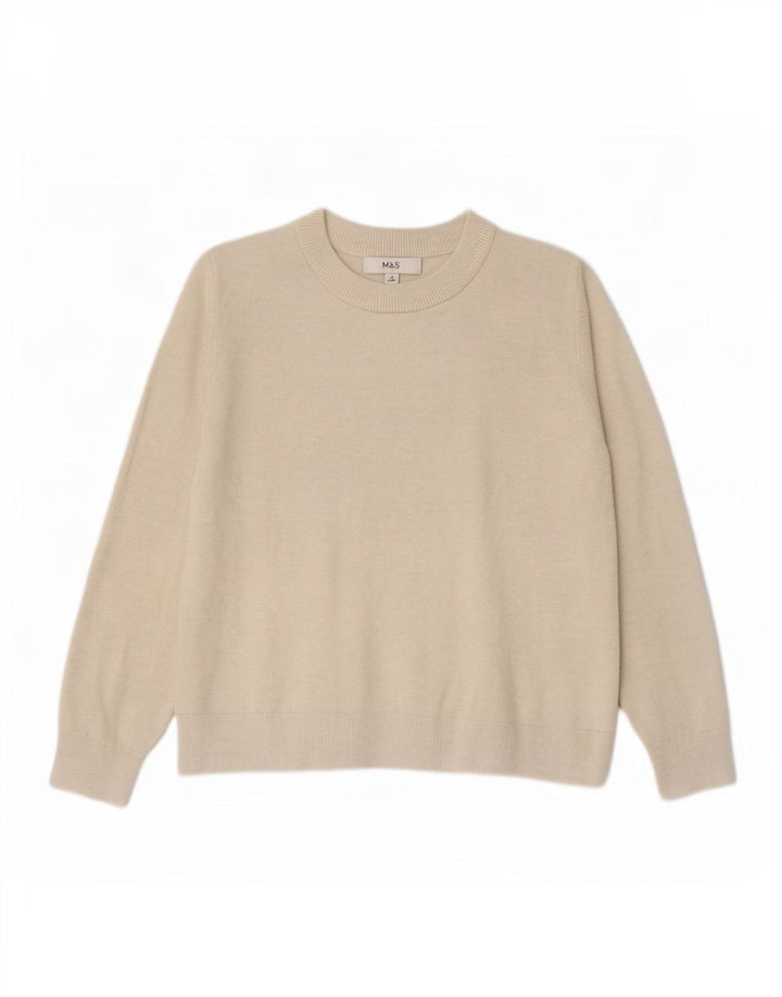 Maglione maglione girocollo da donna Marks & Spencer UK 14 Beige medio