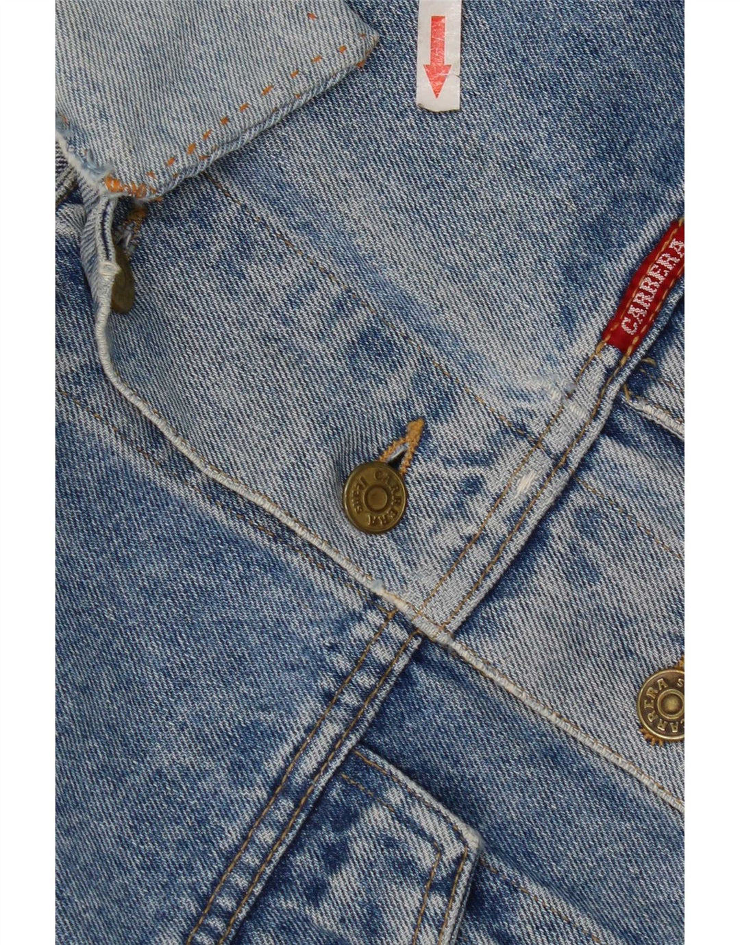 Giacca da uomo in denim invecchiato Carrera UK 36 piccolo cotone blu