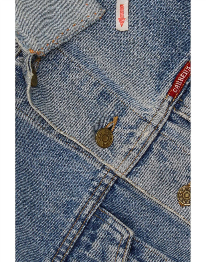 Giacca da uomo in denim invecchiato Carrera UK 36 piccolo cotone blu