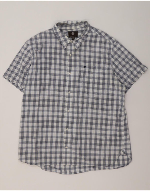 Camicia Timberland da uomo a maniche corte vestibilità regolare 3XL a quadri blu