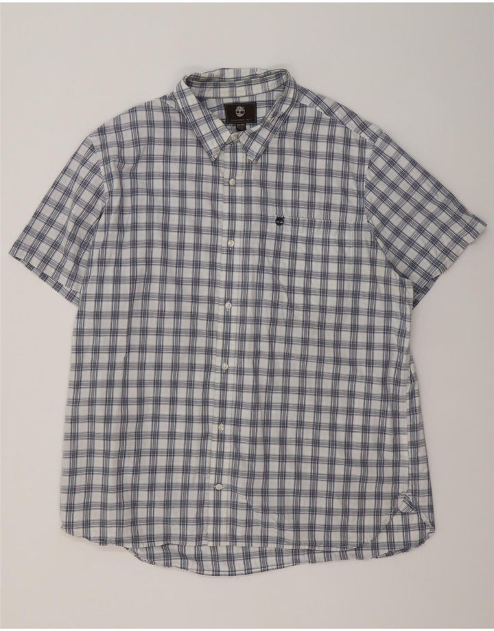 Camicia Timberland da uomo a maniche corte vestibilità regolare 3XL a quadri blu