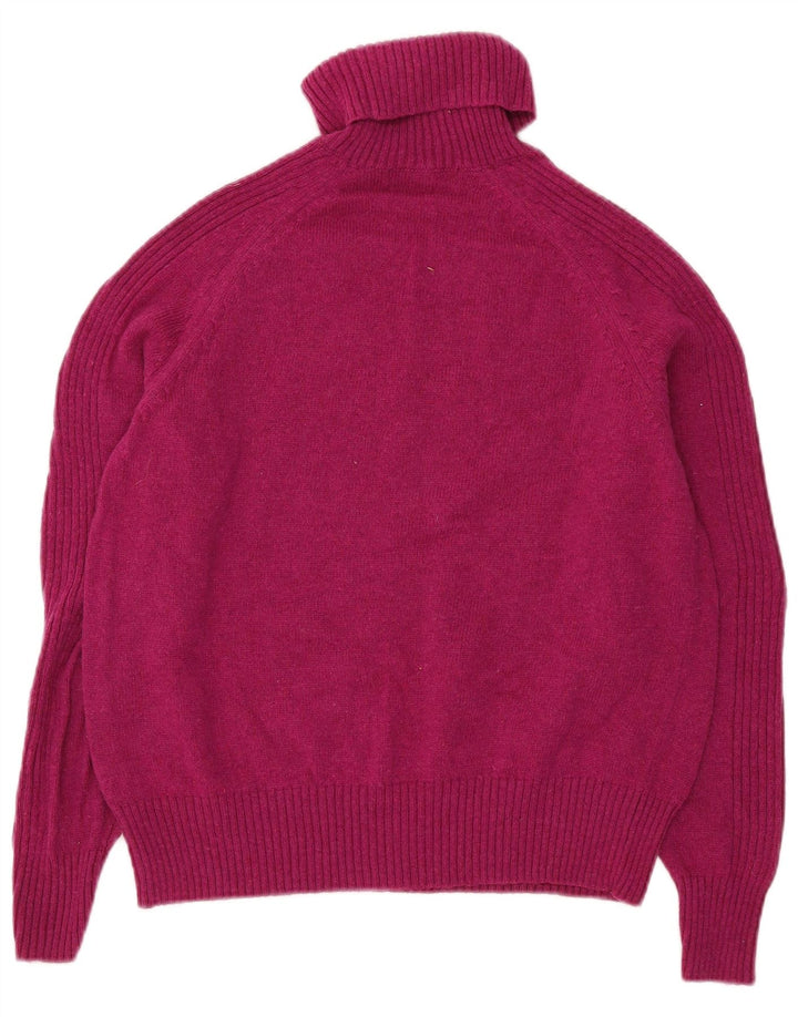 Maglione maglione a collo alto da donna Marks & Spencer UK 16 Large Pink Lambswool