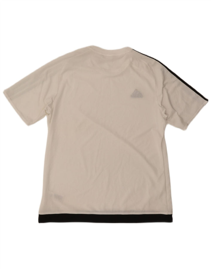 T-shirt Adidas Climalite da uomo, grande, in poliestere color block bianco