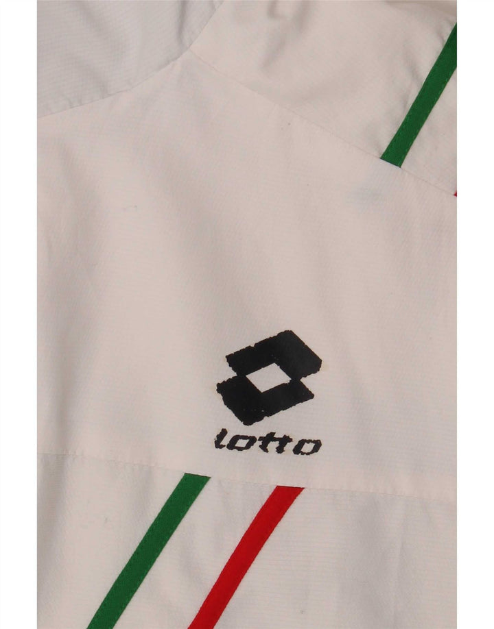 Giacca da ginnastica grafica da uomo Lotto XL bianca a blocchi di colore