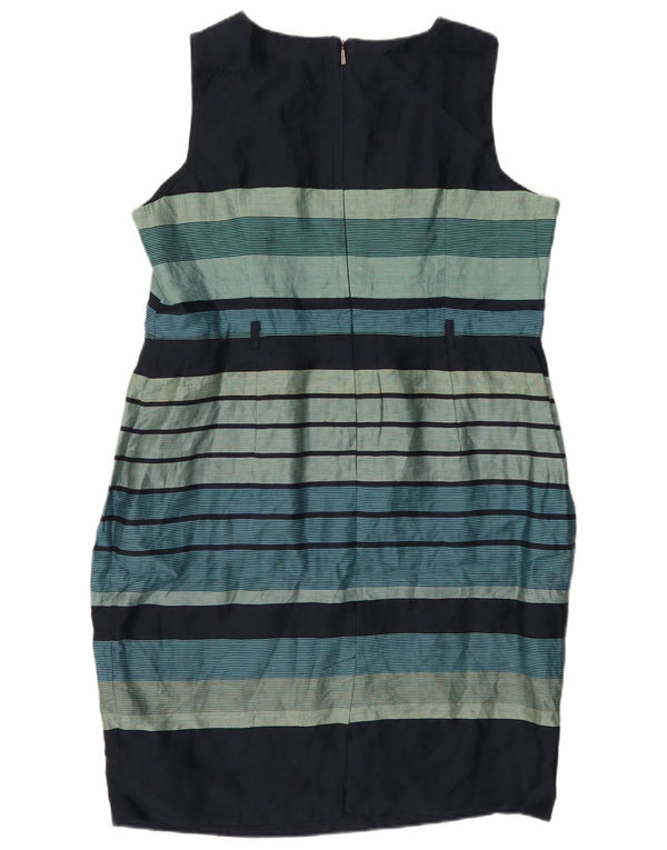 Abito tubino senza maniche da donna Marks & Spencer UK 18 XL Lino a righe blu