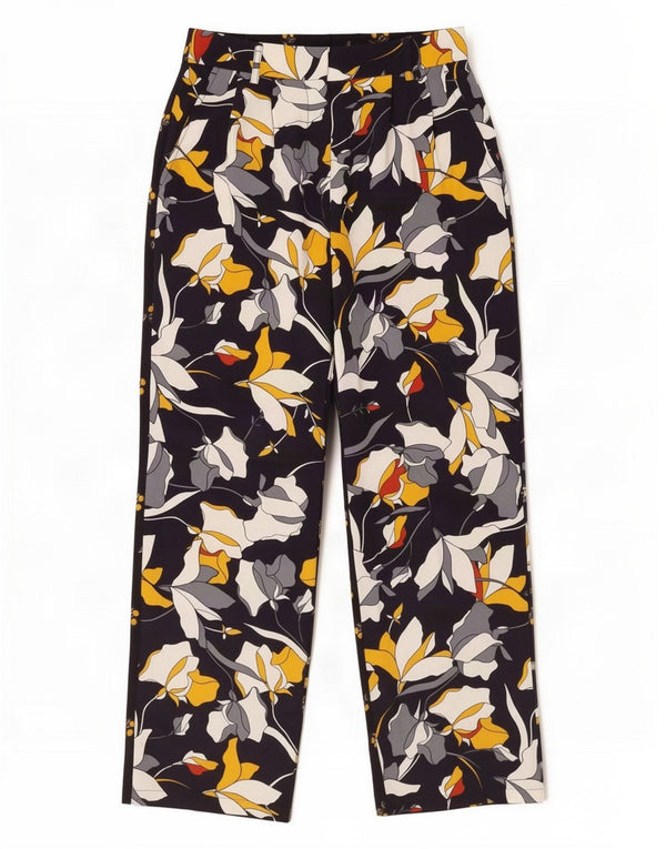 Pantaloni chino da donna French Connection UK 8 piccoli W24 L31 neri floreali