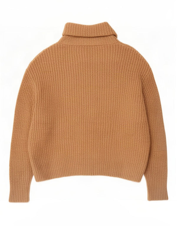 Maglione a collo alto oversize da donna Zara UK 10 piccolo acrilico beige