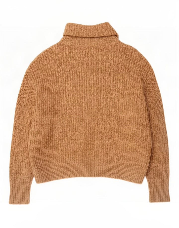 Maglione a collo alto oversize da donna Zara UK 10 piccolo acrilico beige