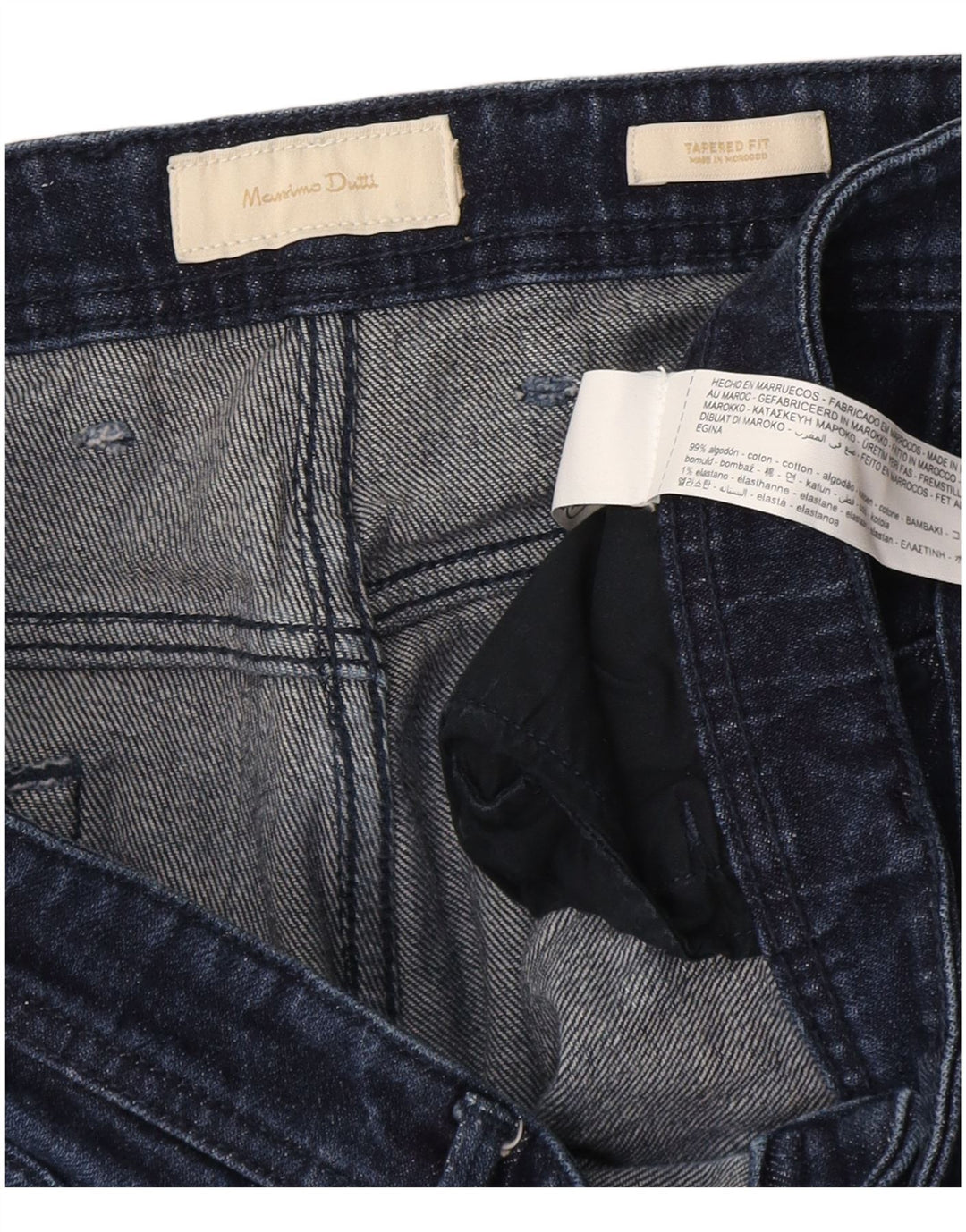 Jeans affusolati da uomo Massimo Dutti W38 L28 cotone blu navy