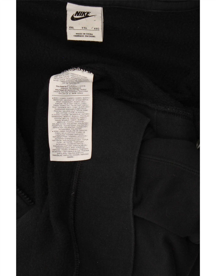 Felpa con cappuccio e zip da uomo Nike 2XL cotone nero