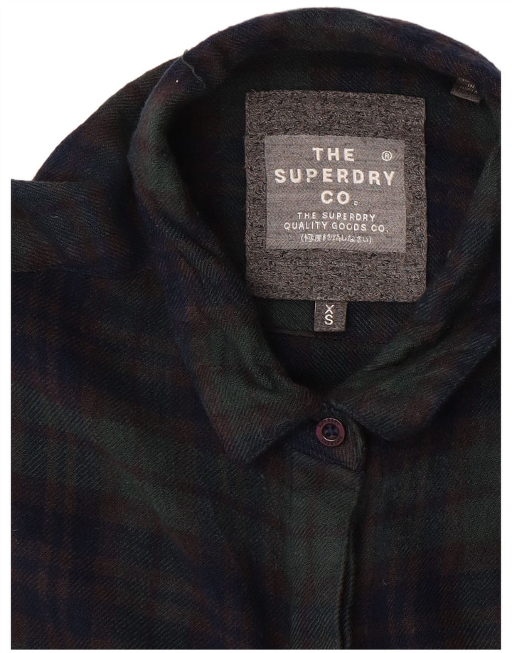 Camicia di flanella da donna Superdry UK 6 XS blu navy a quadri