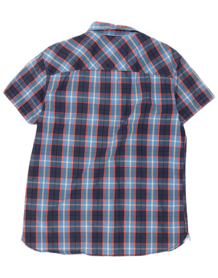 Camicia a maniche corte da uomo Jack & Jones XL blu navy a quadri