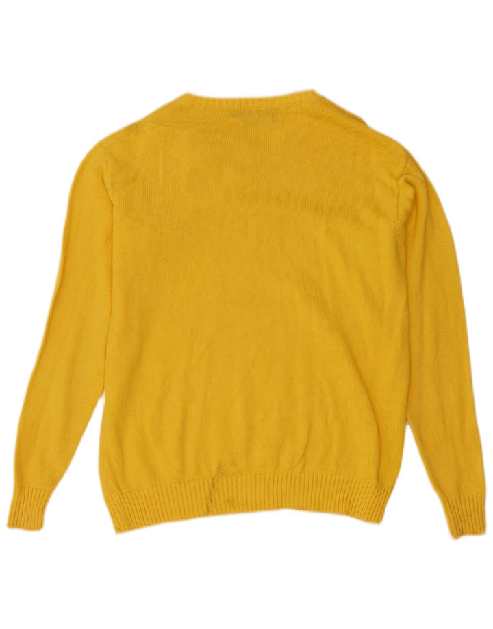 Maglione da uomo con scollo a V Brooksfield in cotone giallo medio