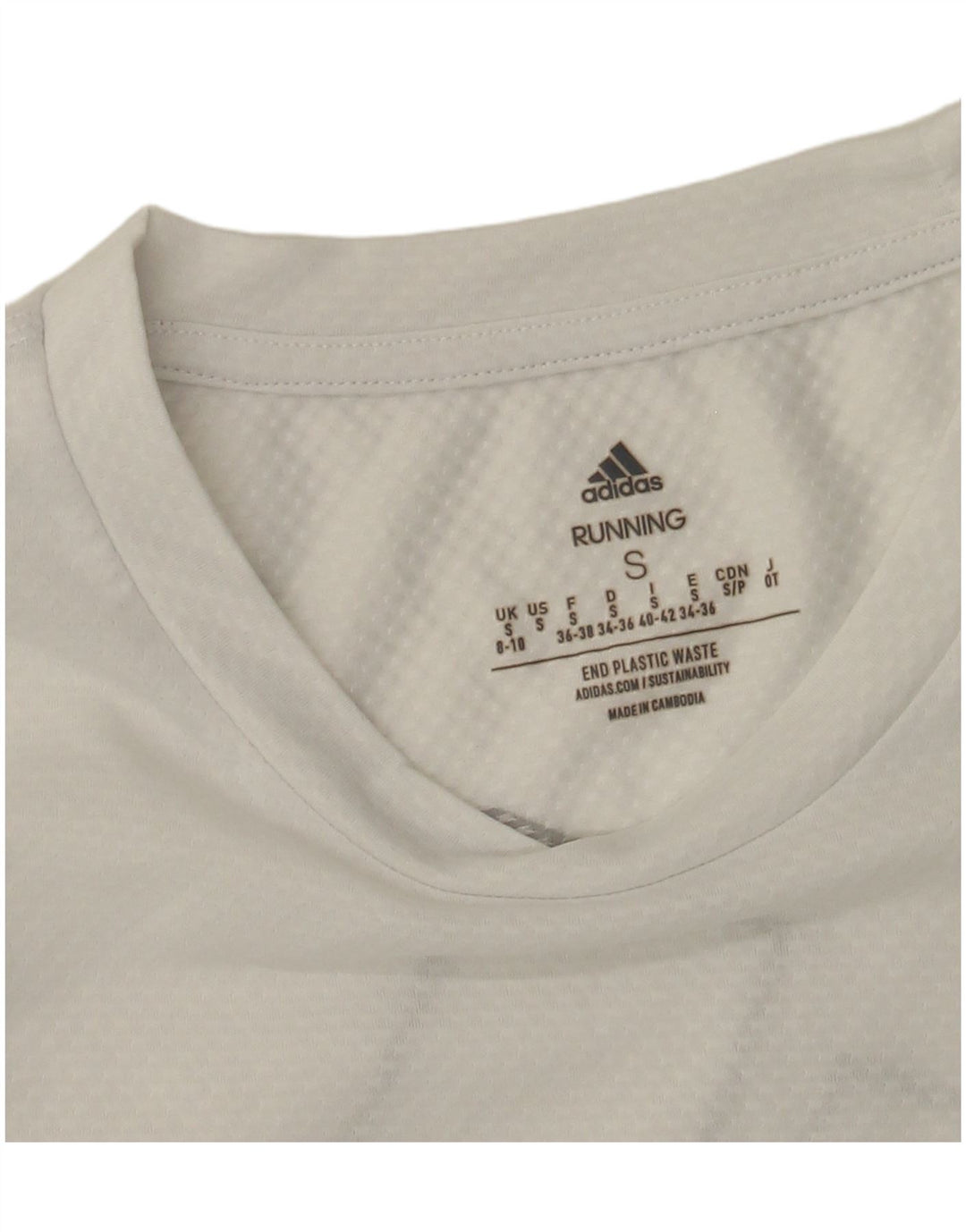 Adidas Donna Graphic Top Manica Lunga UK 8/10 Piccolo Poliestere Bianco