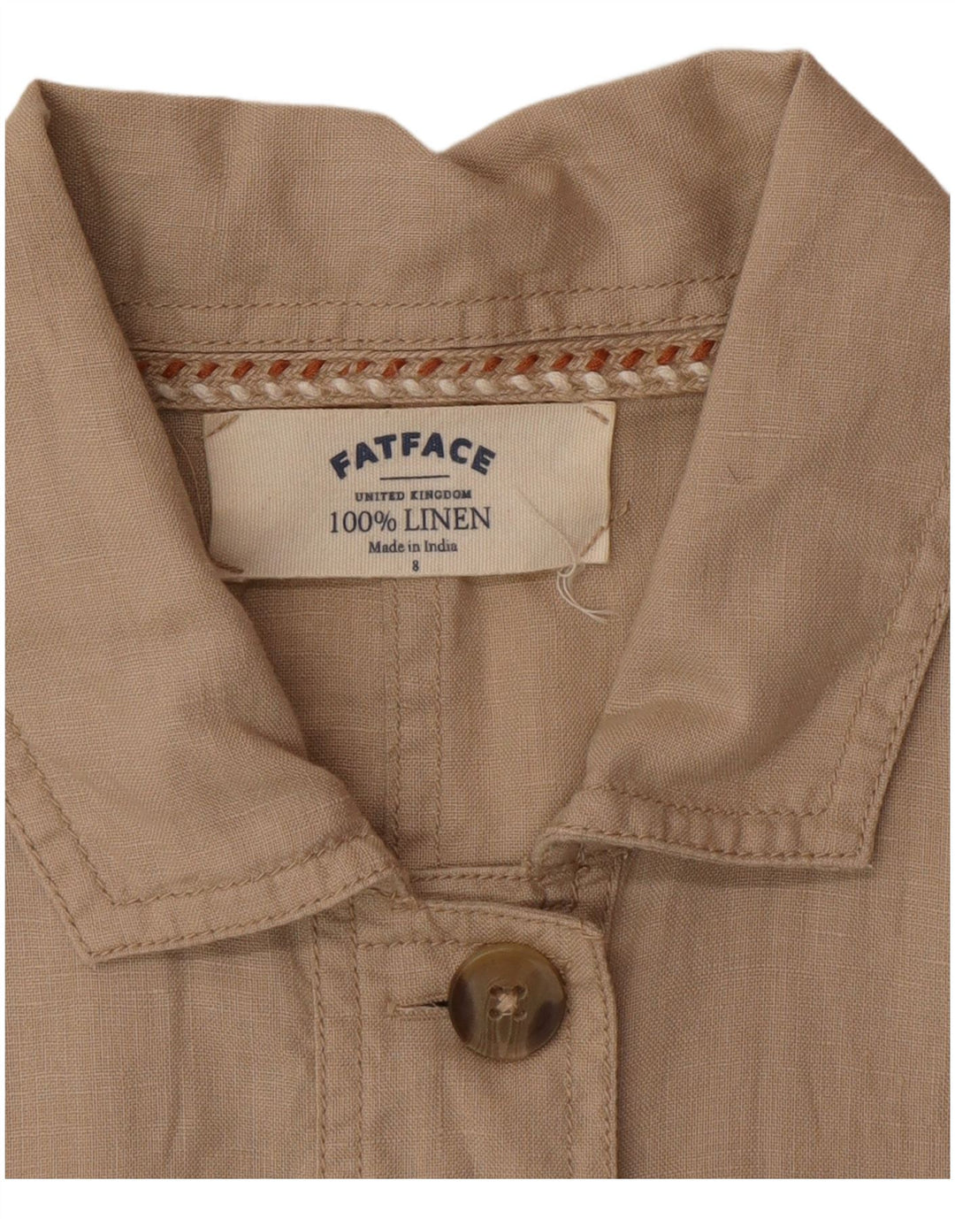 Giacca pratica da donna Fat Face UK 8 piccola in lino beige