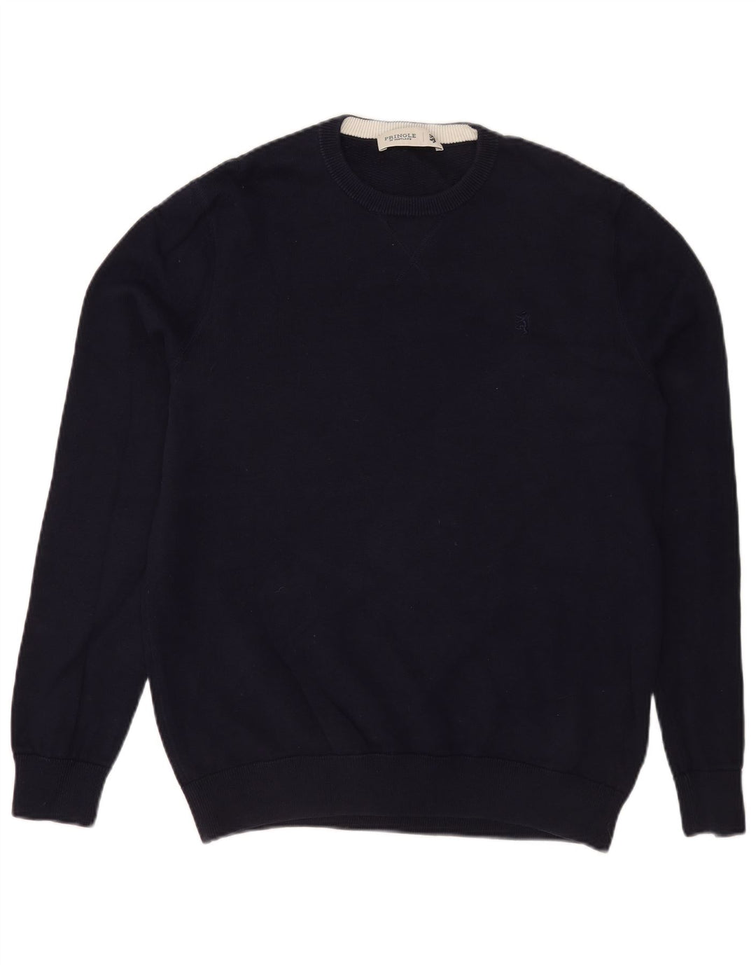 Maglione maglione girocollo da uomo Pringle in cotone blu navy medio
