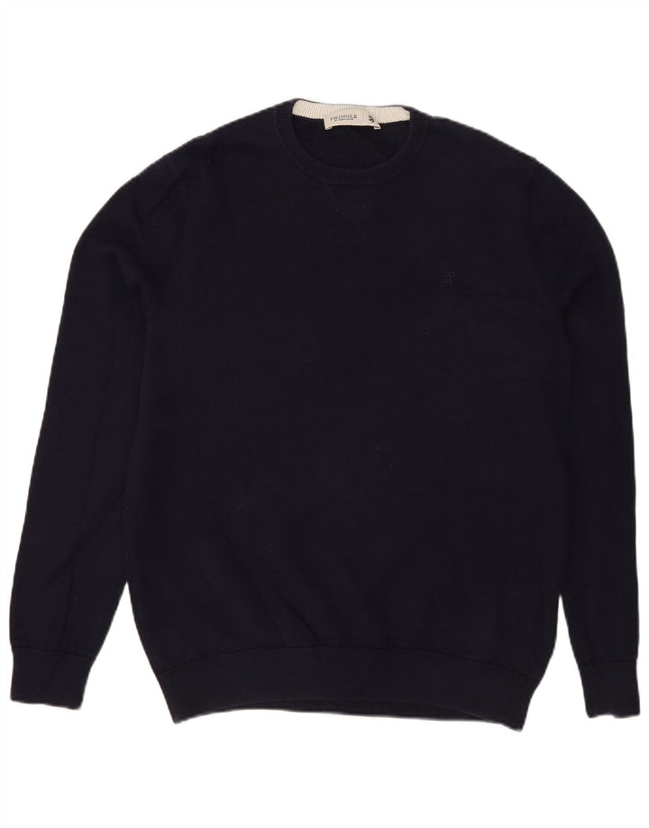 Maglione maglione girocollo da uomo Pringle in cotone blu navy medio
