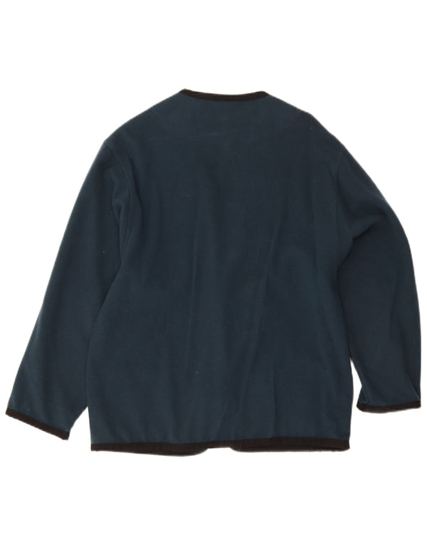 Maglione cardigan da donna vintage UK 12 lana blu navy media