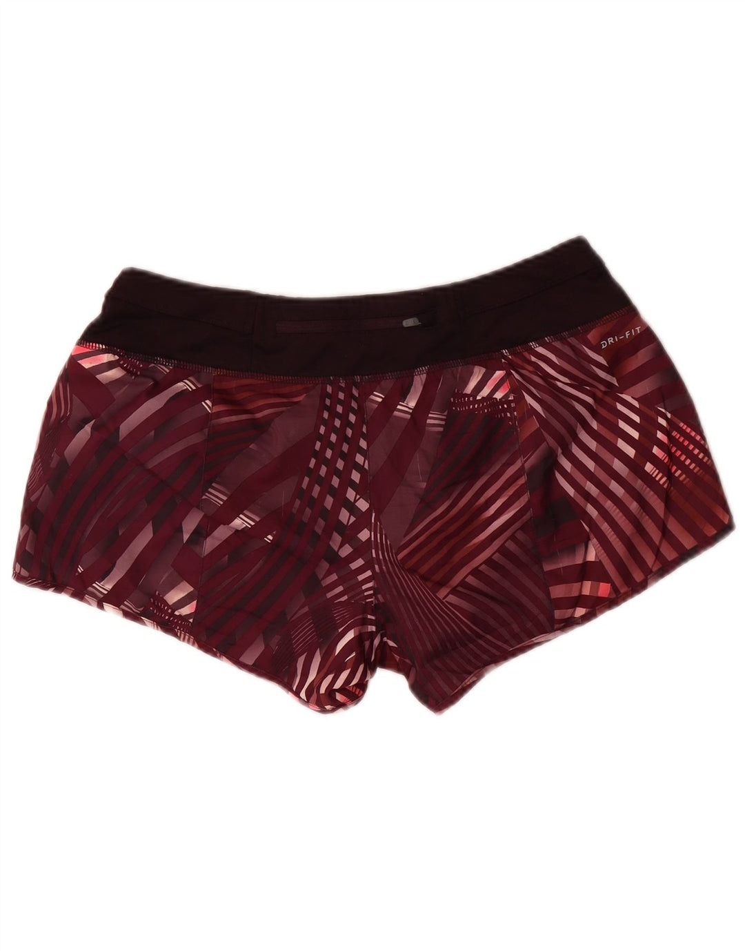 Pantaloncini sportivi Nike da donna Dri Fit UK 14 poliestere a quadri bordeaux medio