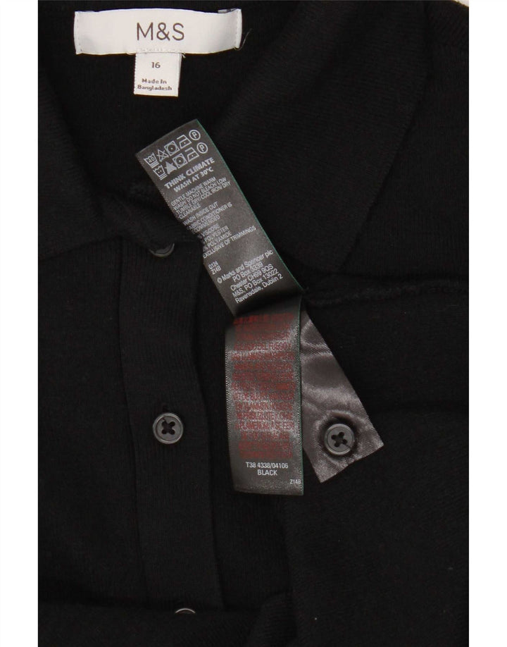 Maglione cardigan da donna Marks & Spencer UK 16 grande viscosa nera