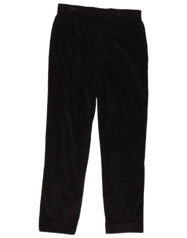 Pantaloni dritti in velluto a coste da donna Max Mara UK 10 piccoli W27 L28 cotone nero