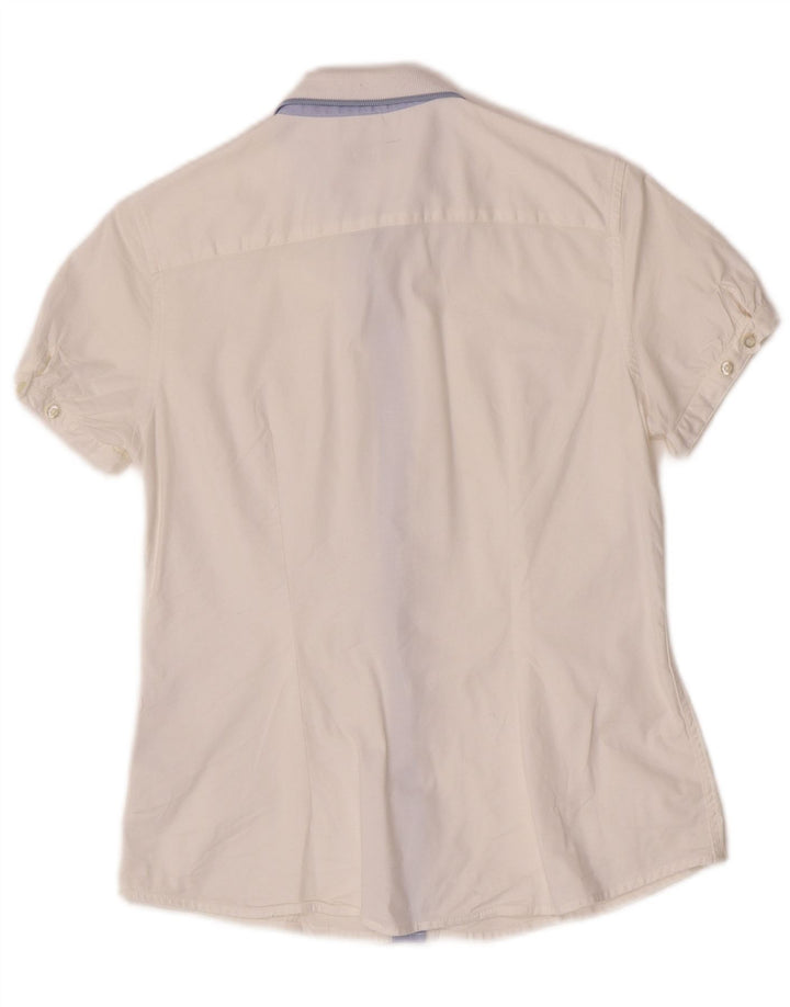 Camicia da donna a maniche corte Regular Fit Fred Perry UK 12 Cotone bianco medio