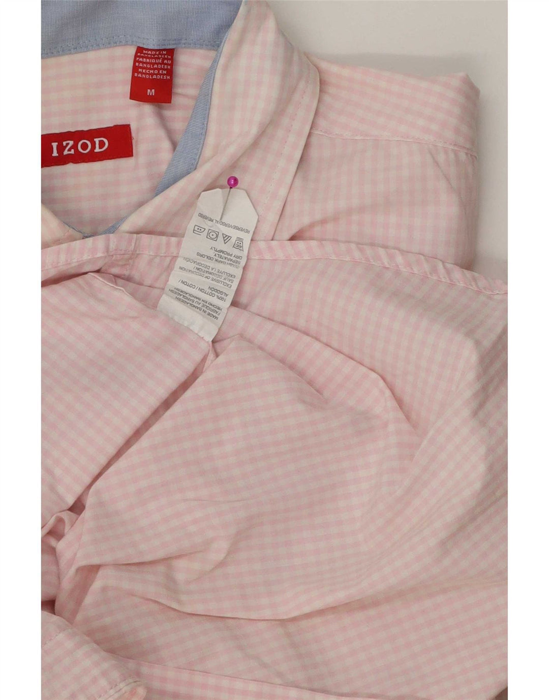 Camicia da uomo Izod in cotone a quadretti rosa medio