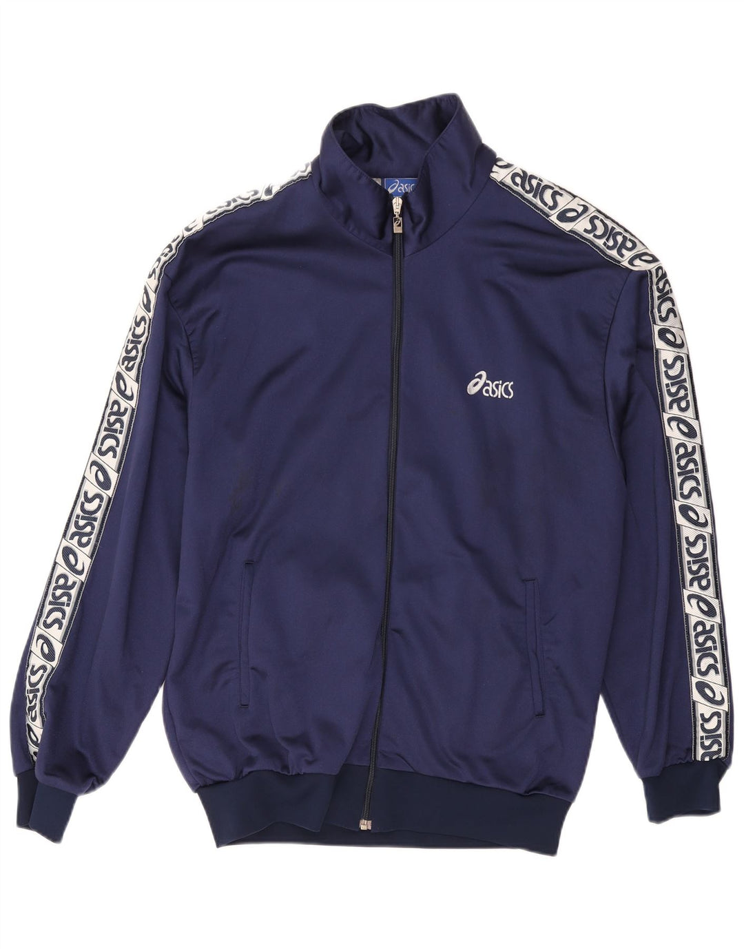 Giacca sportiva ASICS da uomo con grafica, giacca grande, blu navy, in poliammide