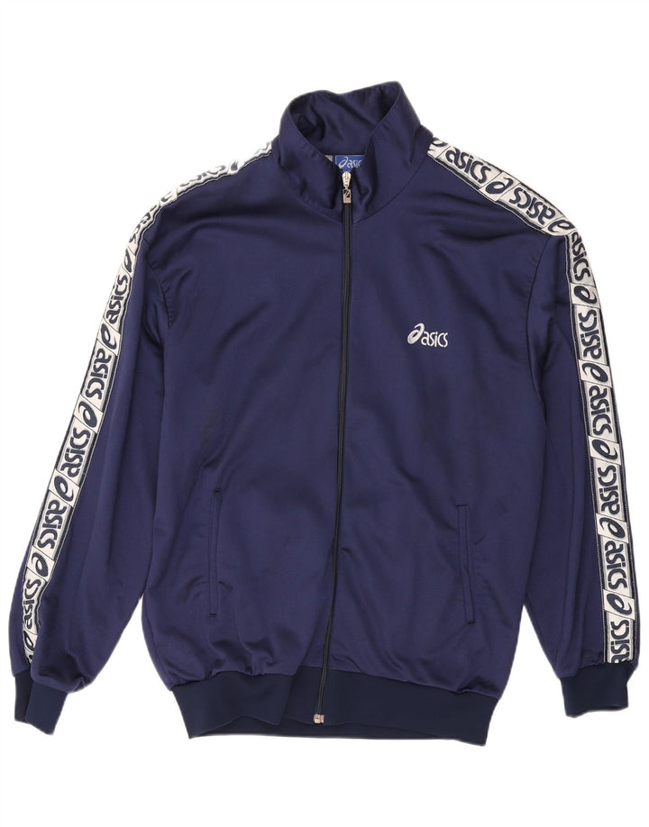 Giacca sportiva ASICS da uomo con grafica, giacca grande, blu navy, in poliammide