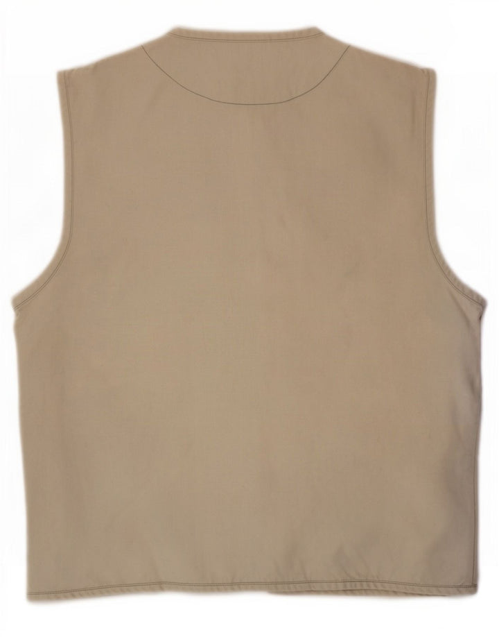 Gilet da donna vintage UK 14 cotone beige medio