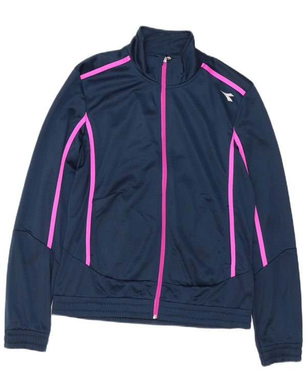 Giacca sportiva da donna Diadora UK 14 Large Navy Blue Striped Sports
