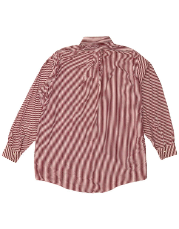 Camicia da uomo dal taglio tradizionale Brooks Brothers taglia 17 XL cotone gessato rosso