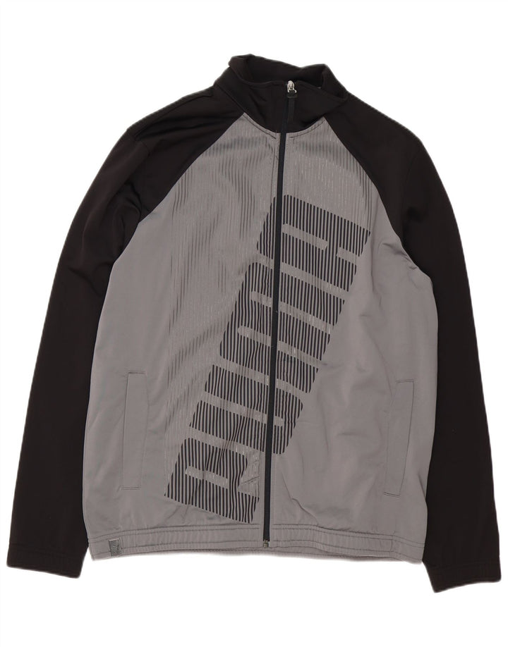 Giacca da ginnastica da uomo con vestibilità ampia grafica Puma Small Grey Colourblock
