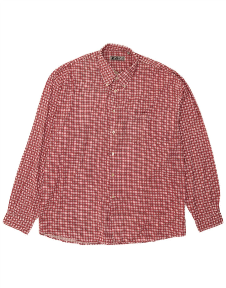 Camicia in flanella da uomo Lerros 2XL cotone a quadri rossi