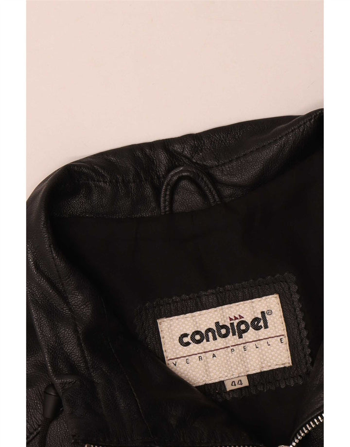 Gilet In Pelle Donna Conbipel IT 44 Medio Nero