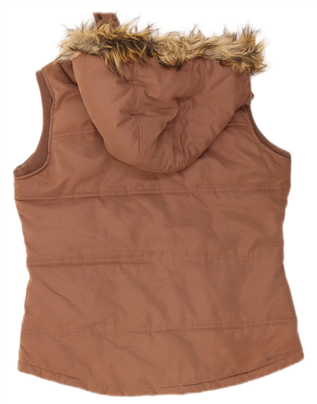 Gilet imbottito con cappuccio da donna Fat Face UK 12 Poliestere marrone medio