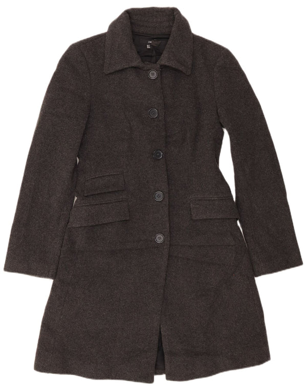 Cappotto Zara Donna UK 10 Small Grigio Lana