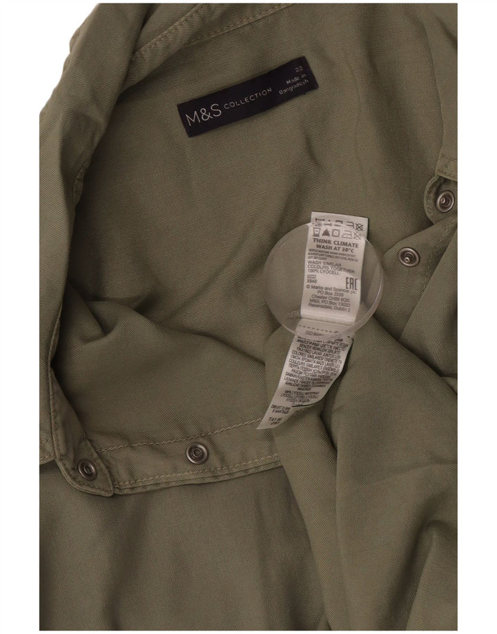 Camicia da donna Marks & Spencer UK 22 3XL Khaki Lyocell