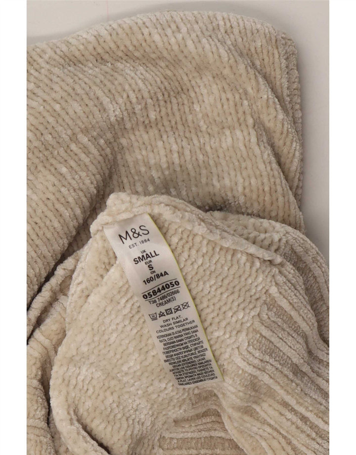 Maglione maglione girocollo oversize da donna Marks & Spencer UK 10 piccolo Beige