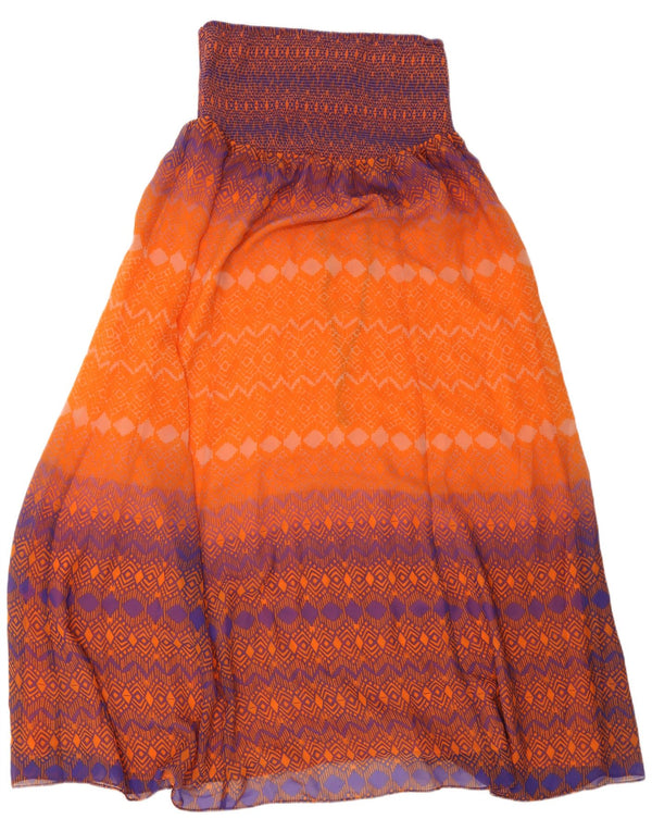 Gonna a trapezio a vita alta da donna Monsoon grande W32 a righe arancioni