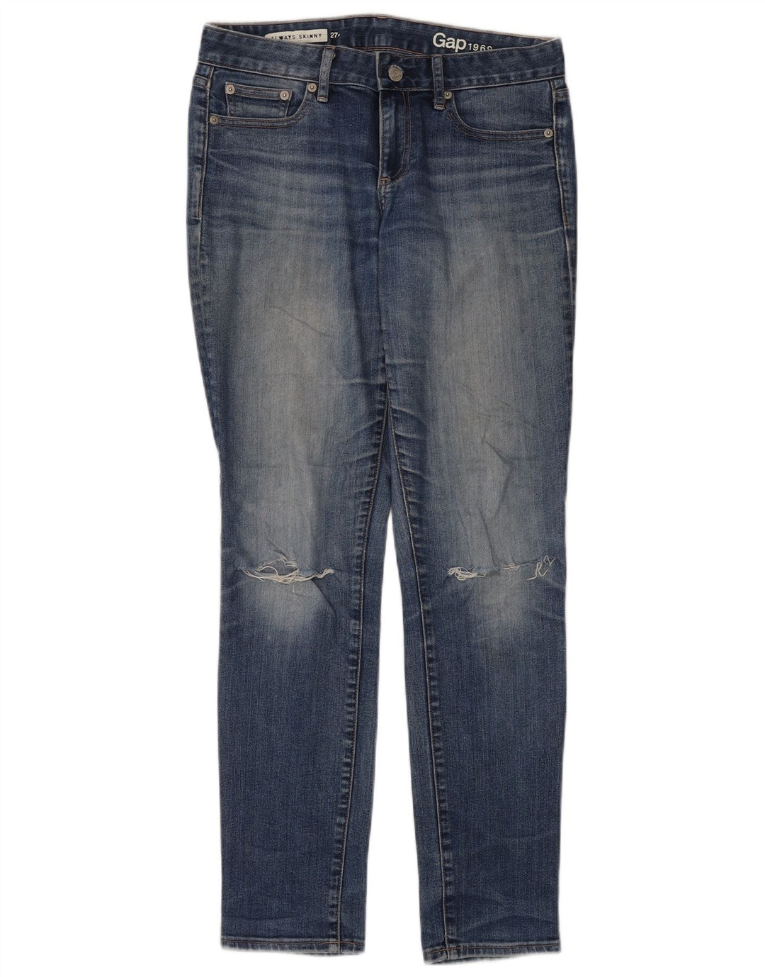 Jeans skinny regolari invecchiati Gap da donna W27 L32 cotone blu