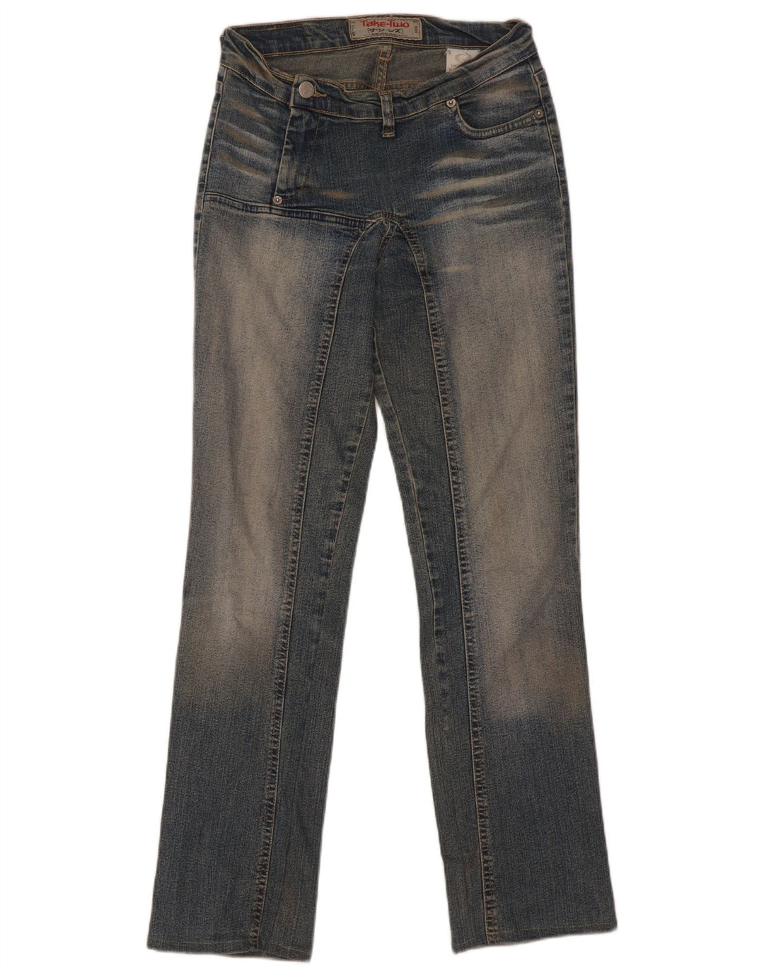 Prendi due jeans dritti da donna taglia 27 W27 L30 cotone blu