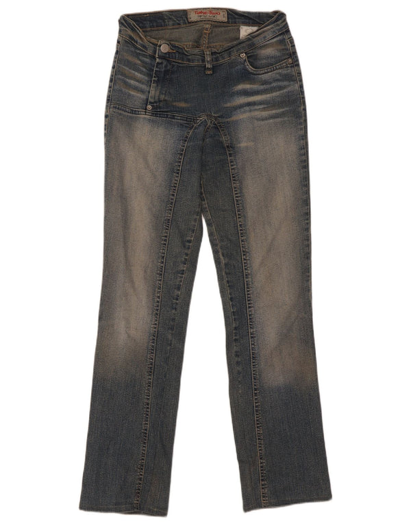 Prendi due jeans dritti da donna taglia 27 W27 L30 cotone blu