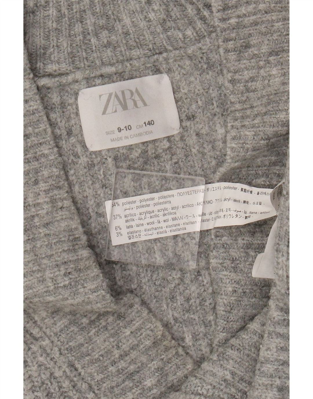 Maglione cardigan per ragazze Zara 9-10 anni in poliestere grigio