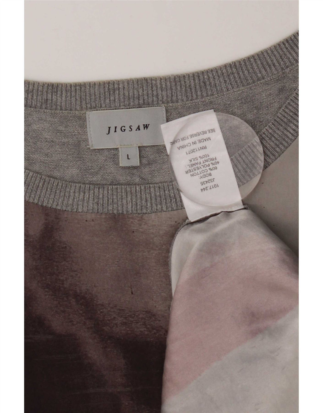Maglione maglione da donna con scollo a barca Jigsaw UK 16 grande multicolore