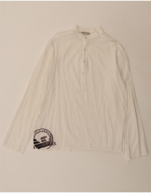 Camicetta pullover grafica da donna Emporio Armani UK 18 XL White Beach