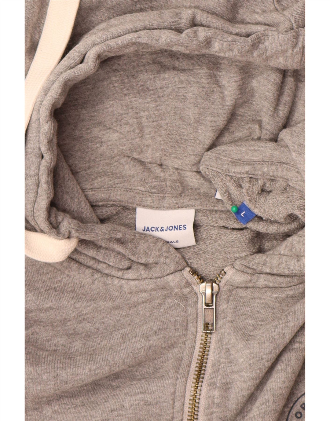 Maglione con cappuccio e zip da uomo Jack & Jones grande in cotone grigio