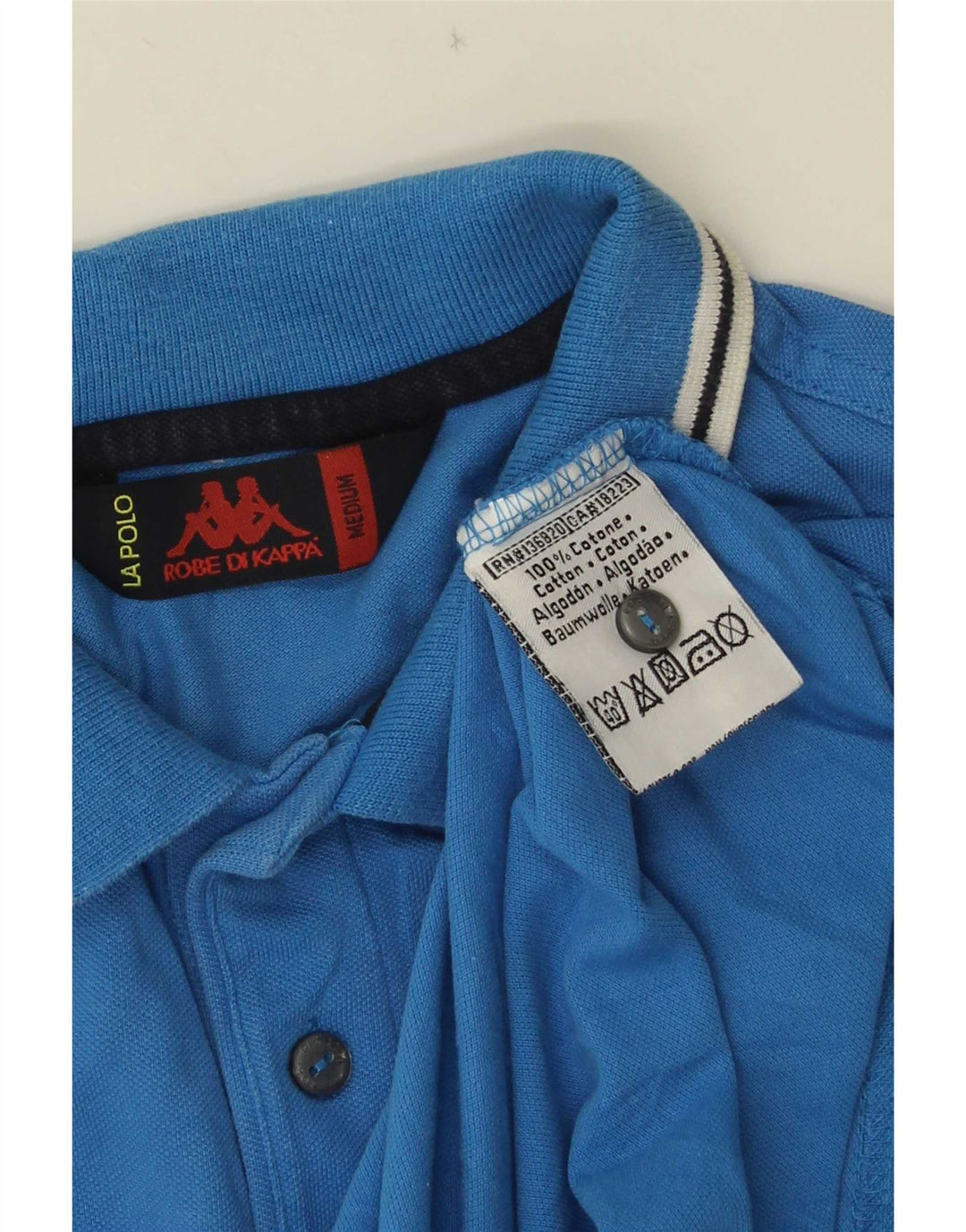 Polo Kappa Uomo Blu Medio in cotone