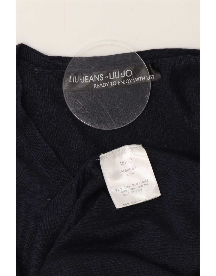 Liu Jo Maglione da uomo con scollo a V medio in lana blu navy