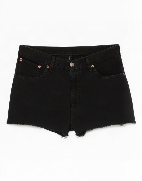 Pantaloncini di jeans invecchiati Levi's 581 da donna grandi W32 in cotone nero
